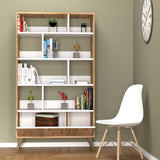 Bibliotecă KTB0202, Alb - Pin atlantic, 90x36x160 cm