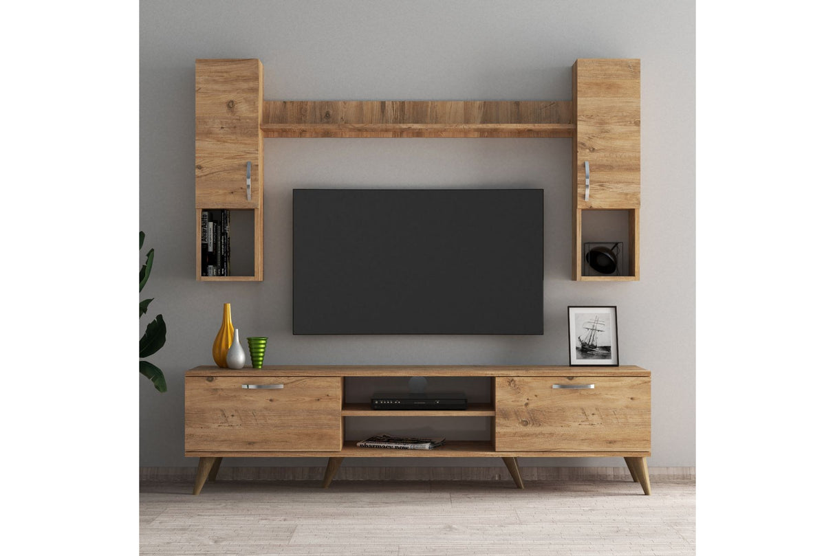 Comodă TV TVU0202, Pin atlantic, 180x35x48 cm