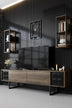 Nuc - Negru | SKU: 618BLY1155 | Set mobilă pentru sufragerie negru Line Set, 180x30x18 cm, varianta Nuc - Negru, produs pentru amenajarea locuinței, disponibil online în România la CasaMob