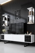 Alb - Negru | SKU: 618BLY1156 | Set mobilă pentru sufragerie negru Line Set, 180x30x18 cm, varianta Alb - Negru, produs pentru amenajarea locuinței, disponibil online în România la CasaMob