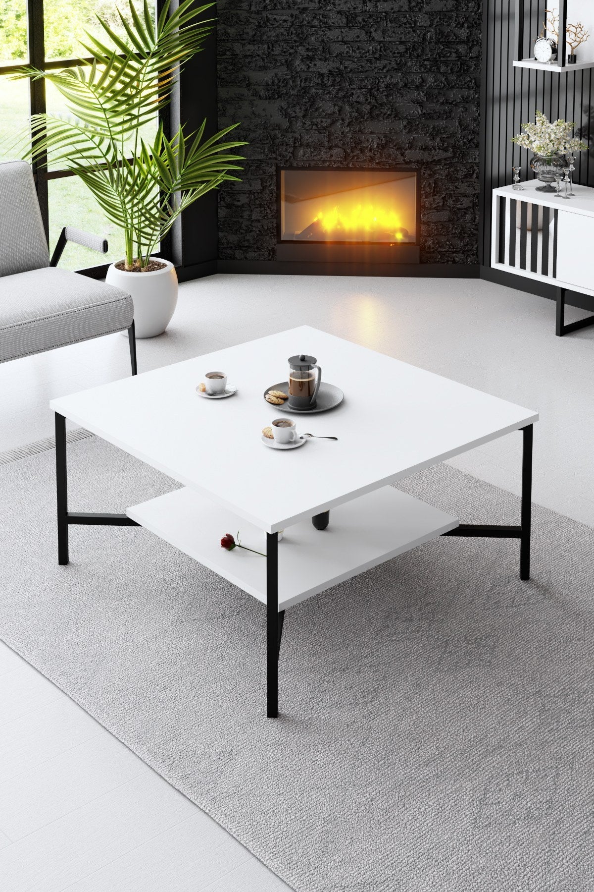 Set mobilă pentru sufragerie negru Line Set, Diverse culori, 180x30x18 cm - Alb - Negru | SKU: 618BLY1156 | Set mobilă pentru sufragerie negru Line Set, 180x30x18 cm, varianta Alb - Negru, produs pentru amenajarea locuinței, disponibil online în România la CasaMob