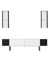 Set mobilă pentru sufragerie negru Line Set, Diverse culori, 180x30x18 cm - Alb - Negru | SKU: 618BLY1156 | Set mobilă pentru sufragerie negru Line Set, 180x30x18 cm, varianta Alb - Negru, produs pentru amenajarea locuinței, disponibil online în România la CasaMob