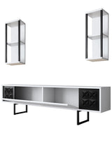 Set mobilă pentru sufragerie negru Line Set, Diverse culori, 180x30x18 cm - Alb - Negru | SKU: 618BLY1156 | Set mobilă pentru sufragerie negru Line Set, 180x30x18 cm, varianta Alb - Negru, produs pentru amenajarea locuinței, disponibil online în România la CasaMob