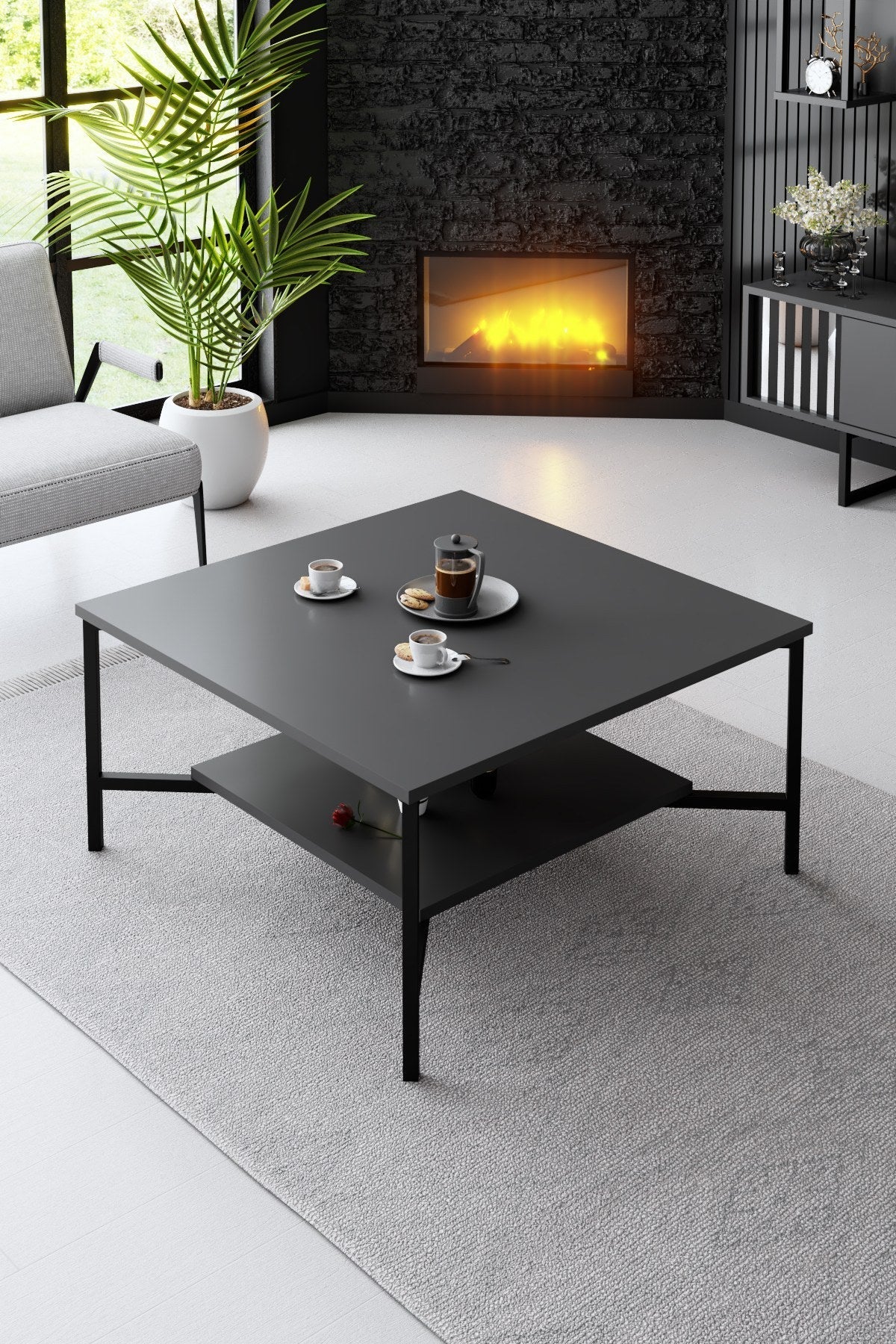 Set mobilă pentru sufragerie Chrome Line Set, Diverse culori, 180x30x18 cm - Antracit - Negru | SKU: 618BLY1157 | Set mobilă pentru sufragerie Chrome Line Set, 180x30x18 cm, varianta Antracit - Negru, produs pentru amenajarea locuinței, disponibil online în România la CasaMob