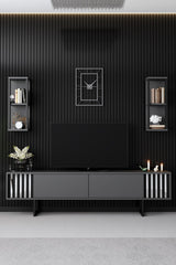 Set mobilă pentru sufragerie Chrome Line Set, Diverse culori, 180x30x18 cm - Antracit - Negru | SKU: 618BLY1157 | Set mobilă pentru sufragerie Chrome Line Set, 180x30x18 cm, varianta Antracit - Negru, produs pentru amenajarea locuinței, disponibil online în România la CasaMob