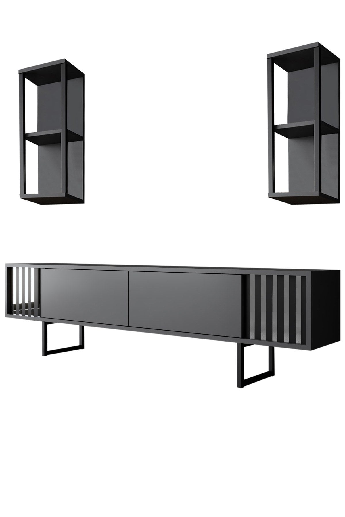 Set mobilă pentru sufragerie Chrome Line Set, Diverse culori, 180x30x18 cm - Antracit - Negru | SKU: 618BLY1157 | Set mobilă pentru sufragerie Chrome Line Set, 180x30x18 cm, varianta Antracit - Negru, produs pentru amenajarea locuinței, disponibil online în România la CasaMob