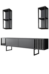 Set mobilă pentru sufragerie Chrome Line Set, Diverse culori, 180x30x18 cm - Antracit - Negru | SKU: 618BLY1157 | Set mobilă pentru sufragerie Chrome Line Set, 180x30x18 cm, varianta Antracit - Negru, produs pentru amenajarea locuinței, disponibil online în România la CasaMob