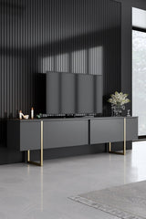 Set mobilă pentru sufragerie Luxe, Diverse culori, Diverse dimensiuni - Antracit - Auriu - 160x35x80 cm | SKU: 618BLY1184 | Set mobilă pentru sufragerie Luxe, varianta Antracit - Auriu - 160x35x80 cm, produs pentru amenajarea locuinței, disponibil online în România la CasaMob