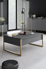 Set mobilă pentru sufragerie Luxe, Diverse culori, Diverse dimensiuni - Antracit - Auriu - 160x35x80 cm | SKU: 618BLY1184 | Set mobilă pentru sufragerie Luxe, varianta Antracit - Auriu - 160x35x80 cm, produs pentru amenajarea locuinței, disponibil online în România la CasaMob