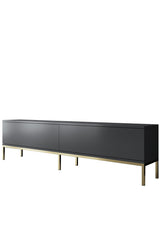 Comodă TV Lord, Diverse culori, 180x30x47 cm - Antracit - Auriu | SKU: 618BLY1187 | Comodă TV Lord, 180x30x47 cm, varianta Antracit - Auriu, produs pentru amenajarea locuinței, disponibil online în România la CasaMob