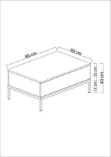 Măsuță de cafea Lord, Diverse culori, 90x60x40 cm - Antracit - Auriu | SKU: 618BLY1189 | Măsuță de cafea Lord, 90x60x40 cm, varianta Antracit - Auriu, produs pentru amenajarea locuinței, disponibil online în România la CasaMob
