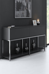 Set mobilă pentru sufragerie Lord, Diverse culori, 180x30x47 cm - Antracit - Argintiu | SKU: 618BLY1194 | Set mobilă pentru sufragerie Lord, 180x30x47 cm, varianta Antracit - Argintiu, produs pentru amenajarea locuinței, disponibil online în România la CasaMob