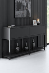 Set mobilă pentru sufragerie Lord, Diverse culori, 180x30x47 cm - Antracit - Negru | SKU: 618BLY1198 | Set mobilă pentru sufragerie Lord, 180x30x47 cm, varianta Antracit - Negru, produs pentru amenajarea locuinței, disponibil online în România la CasaMob