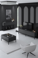 Set mobilă pentru sufragerie Lord, Diverse culori, 180x30x47 cm - Antracit - Negru | SKU: 618BLY1198 | Set mobilă pentru sufragerie Lord, 180x30x47 cm, varianta Antracit - Negru, produs pentru amenajarea locuinței, disponibil online în România la CasaMob