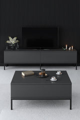 Set mobilă pentru sufragerie Lord, Diverse culori, 180x30x47 cm - Antracit - Negru | SKU: 618BLY1198 | Set mobilă pentru sufragerie Lord, 180x30x47 cm, varianta Antracit - Negru, produs pentru amenajarea locuinței, disponibil online în România la CasaMob