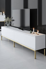 Set mobilă pentru sufragerie Lord, Diverse culori, 180x30x47 cm - Alb - Auriu | SKU: 618BLY1203 | Set mobilă pentru sufragerie Lord, 180x30x47 cm, varianta Alb - Auriu, produs pentru amenajarea locuinței, disponibil online în România la CasaMob