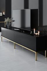 Comodă TV Lord, Diverse culori, 180x30x47 cm - Negru | SKU: 618BLY1220 | Comodă TV Lord, 180x30x47 cm, varianta Negru, produs pentru amenajarea locuinței, disponibil online în România la CasaMob