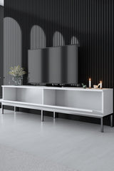 Comodă TV Lord, Diverse culori, 180x30x47 cm - Alb - Argintiu | SKU: 618BLY1204 | Comodă TV Lord, 180x30x47 cm, varianta Alb - Argintiu, produs pentru amenajarea locuinței, disponibil online în România la CasaMob