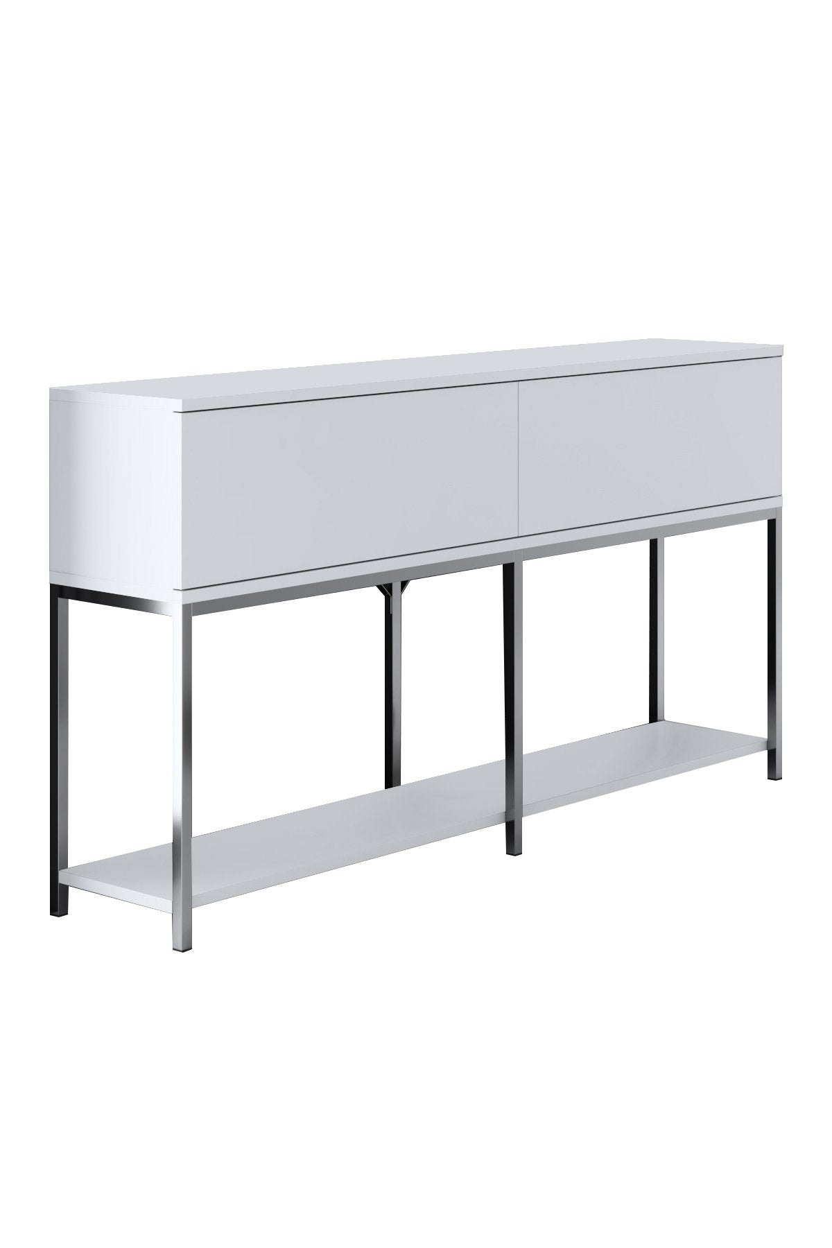 Set mobilă pentru sufragerie Lord, Diverse culori, 180x30x47 cm - Alb - Argintiu | SKU: 618BLY1207 | Set mobilă pentru sufragerie Lord, 180x30x47 cm, varianta Alb - Argintiu, produs pentru amenajarea locuinței, disponibil online în România la CasaMob