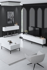 Set mobilă pentru sufragerie Lord, Diverse culori, 180x30x47 cm - Negru - Alb | SKU: 618BLY1211 | Set mobilă pentru sufragerie Lord, 180x30x47 cm, varianta Negru - Alb, produs pentru amenajarea locuinței, disponibil online în România la CasaMob