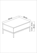 Măsuță de cafea Lord, Diverse culori, 90x60x40 cm - Negru - Auriu | SKU: 618BLY1214 | Măsuță de cafea Lord, 90x60x40 cm, varianta Negru - Auriu, produs pentru amenajarea locuinței, disponibil online în România la CasaMob