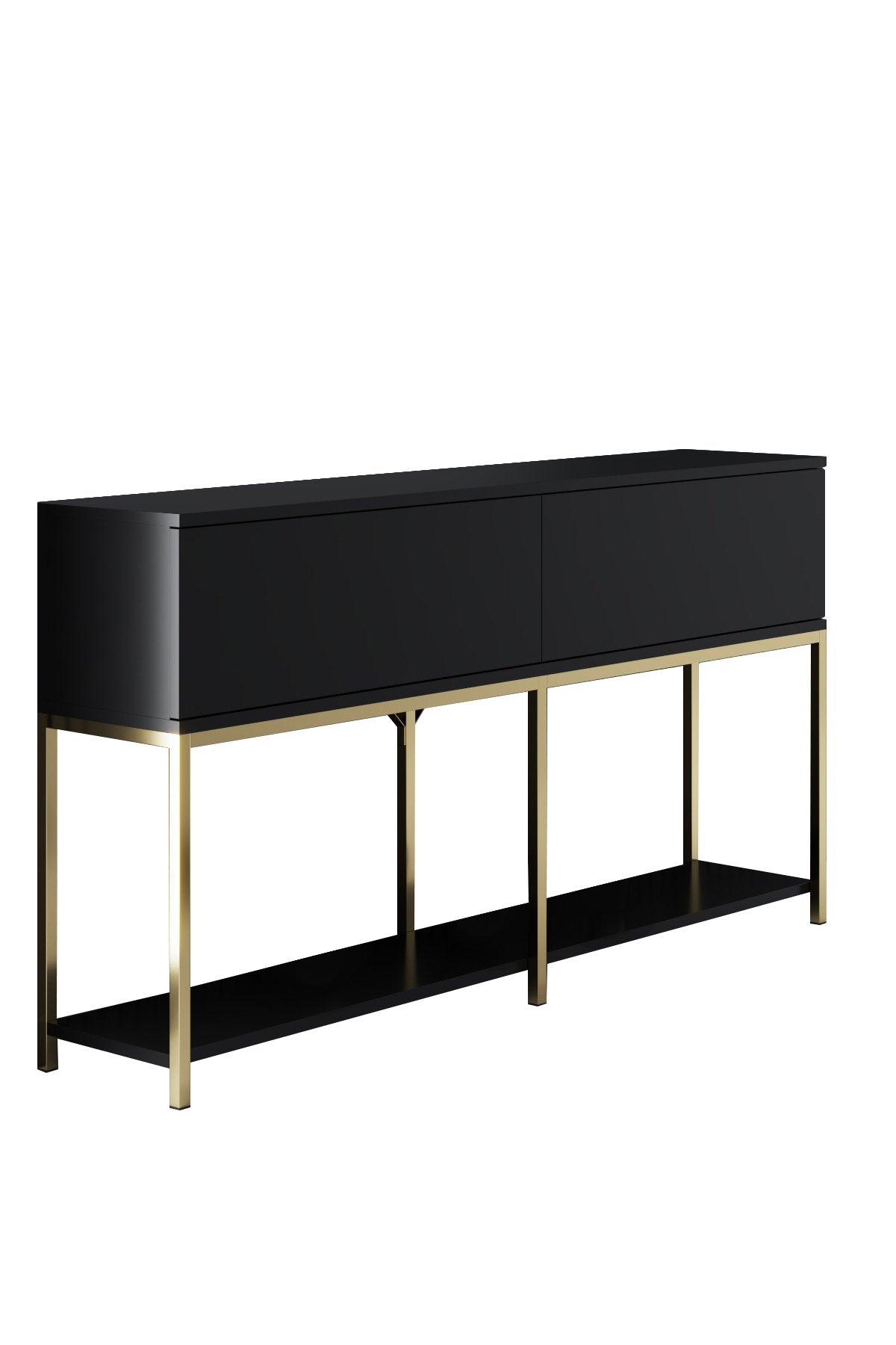 Set mobilă pentru sufragerie Lord, Diverse culori, 180x30x47 cm - Negru - Auriu | SKU: 618BLY1215 | Set mobilă pentru sufragerie Lord, 180x30x47 cm, varianta Negru - Auriu, produs pentru amenajarea locuinței, disponibil online în România la CasaMob