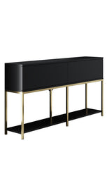 Set mobilă pentru sufragerie Lord, Diverse culori, 180x30x47 cm - Negru - Auriu | SKU: 618BLY1215 | Set mobilă pentru sufragerie Lord, 180x30x47 cm, varianta Negru - Auriu, produs pentru amenajarea locuinței, disponibil online în România la CasaMob