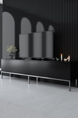 Comodă TV Lord, Diverse culori, 180x30x47 cm - Negru - Argintiu | SKU: 618BLY1216 | Comodă TV Lord, 180x30x47 cm, varianta Negru - Argintiu, produs pentru amenajarea locuinței, disponibil online în România la CasaMob