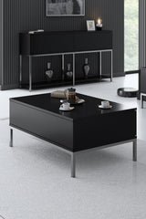 Set mobilă pentru sufragerie Lord, Diverse culori, 180x30x47 cm - Negru - Argintiu | SKU: 618BLY1219 | Set mobilă pentru sufragerie Lord, 180x30x47 cm, varianta Negru - Argintiu, produs pentru amenajarea locuinței, disponibil online în România la CasaMob