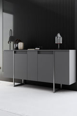 Set mobilă pentru sufragerie Luxe, Diverse culori, Diverse dimensiuni - Antracit - Argintiu - 180x30x50 cm | SKU: 618BLY1224 | Set mobilă pentru sufragerie Luxe, varianta Antracit - Argintiu - 180x30x50 cm, produs pentru amenajarea locuinței, disponibil online în România la CasaMob