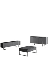 Set mobilă pentru sufragerie Luxe, Diverse culori, Diverse dimensiuni - Antracit - Argintiu - 180x30x50 cm | SKU: 618BLY1224 | Set mobilă pentru sufragerie Luxe, varianta Antracit - Argintiu - 180x30x50 cm, produs pentru amenajarea locuinței, disponibil online în România la CasaMob