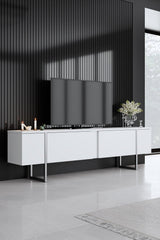 Set mobilă pentru sufragerie Luxe, Diverse culori, Diverse dimensiuni - Alb - Argintiu - 180x30x50 cm | SKU: 618BLY1225 | Set mobilă pentru sufragerie Luxe, varianta Alb - Argintiu - 180x30x50 cm, produs pentru amenajarea locuinței, disponibil online în România la CasaMob