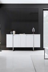 Set mobilă pentru sufragerie Luxe, Diverse culori, Diverse dimensiuni - Alb - Argintiu - 180x30x50 cm | SKU: 618BLY1225 | Set mobilă pentru sufragerie Luxe, varianta Alb - Argintiu - 180x30x50 cm, produs pentru amenajarea locuinței, disponibil online în România la CasaMob