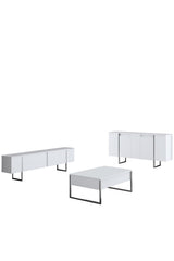 Set mobilă pentru sufragerie Luxe, Diverse culori, Diverse dimensiuni - Alb - Argintiu - 180x30x50 cm | SKU: 618BLY1225 | Set mobilă pentru sufragerie Luxe, varianta Alb - Argintiu - 180x30x50 cm, produs pentru amenajarea locuinței, disponibil online în România la CasaMob