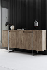 Set mobilă pentru sufragerie Luxe, Diverse culori, Diverse dimensiuni - Nuc - Argintiu - 180x30x50 cm | SKU: 618BLY1226 | Set mobilă pentru sufragerie Luxe, varianta Nuc - Argintiu - 180x30x50 cm, produs pentru amenajarea locuinței, disponibil online în România la CasaMob