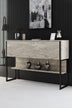 Travertin - Negru | SKU: 618BLY1227 | Set mobilă pentru sufragerie Luxe Set, 180x30x47 cm, varianta Travertin - Negru, produs pentru amenajarea locuinței, disponibil online în România la CasaMob