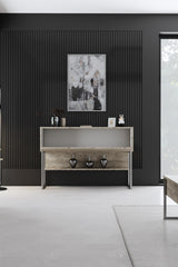 Set mobilă pentru sufragerie Luxe Set, Diverse culori, 180x30x47 cm - Travertin - Argintiu | SKU: 618BLY1229 | Set mobilă pentru sufragerie Luxe Set, 180x30x47 cm, varianta Travertin - Argintiu, produs pentru amenajarea locuinței, disponibil online în România la CasaMob