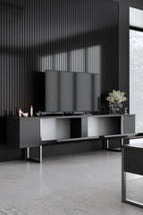 Comodă TV Luxe, Diverse culori, 180x30x50 cm - Antracit - Argintiu | SKU: 618BLY1250 | Comodă TV Luxe, 180x30x50 cm, varianta Antracit - Argintiu, produs pentru amenajarea locuinței, disponibil online în România la CasaMob