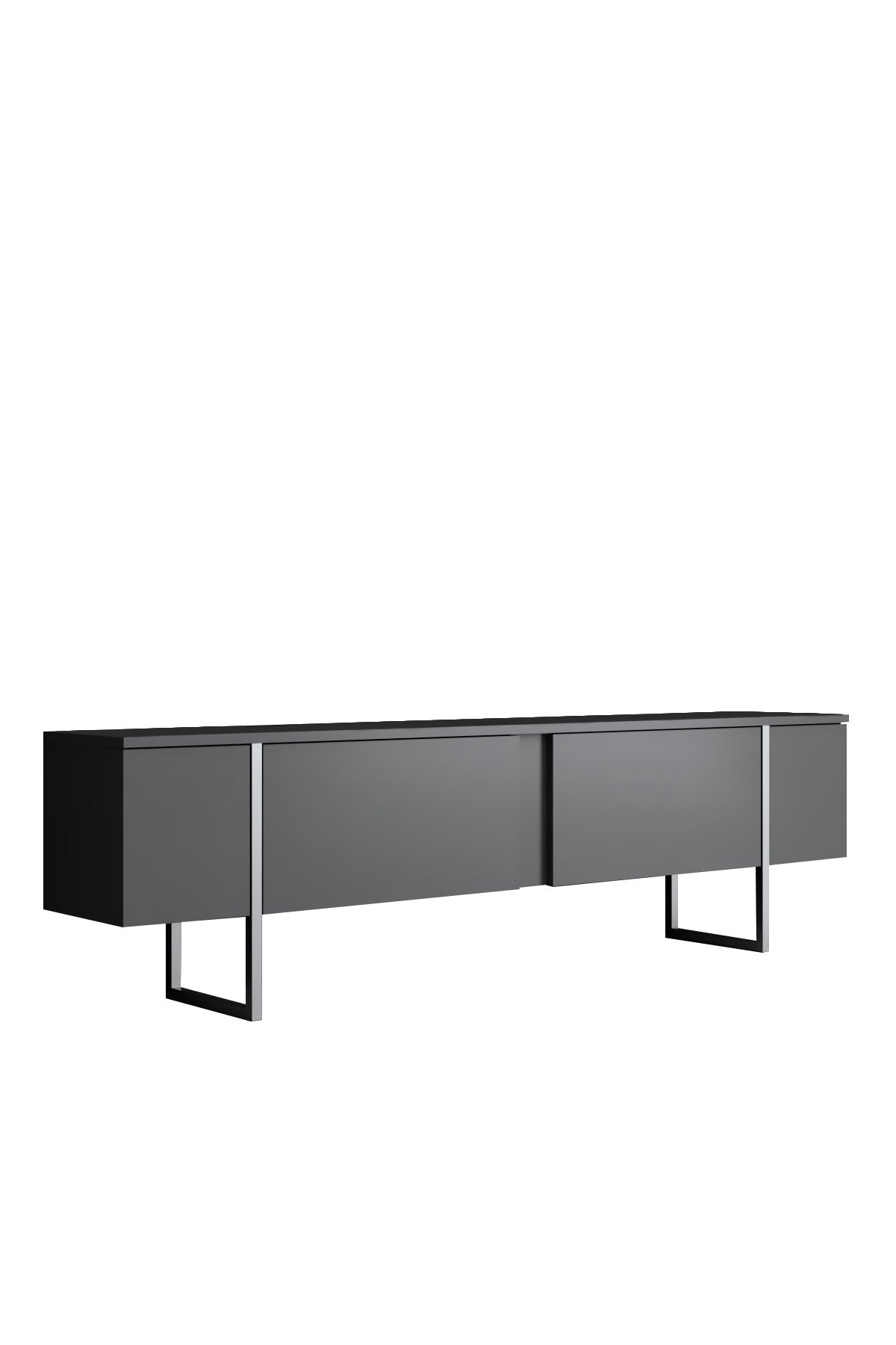 Comodă TV Luxe, Diverse culori, 180x30x50 cm - Antracit - Argintiu | SKU: 618BLY1250 | Comodă TV Luxe, 180x30x50 cm, varianta Antracit - Argintiu, produs pentru amenajarea locuinței, disponibil online în România la CasaMob
