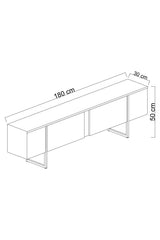 Comodă TV Luxe, Diverse culori, 180x30x50 cm - Antracit - Argintiu | SKU: 618BLY1250 | Comodă TV Luxe, 180x30x50 cm, varianta Antracit - Argintiu, produs pentru amenajarea locuinței, disponibil online în România la CasaMob