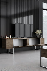 Comodă TV Luxe, Diverse culori, 180x30x50 cm - Nuc - Argintiu | SKU: 618BLY1252 | Comodă TV Luxe, 180x30x50 cm, varianta Nuc - Argintiu, produs pentru amenajarea locuinței, disponibil online în România la CasaMob
