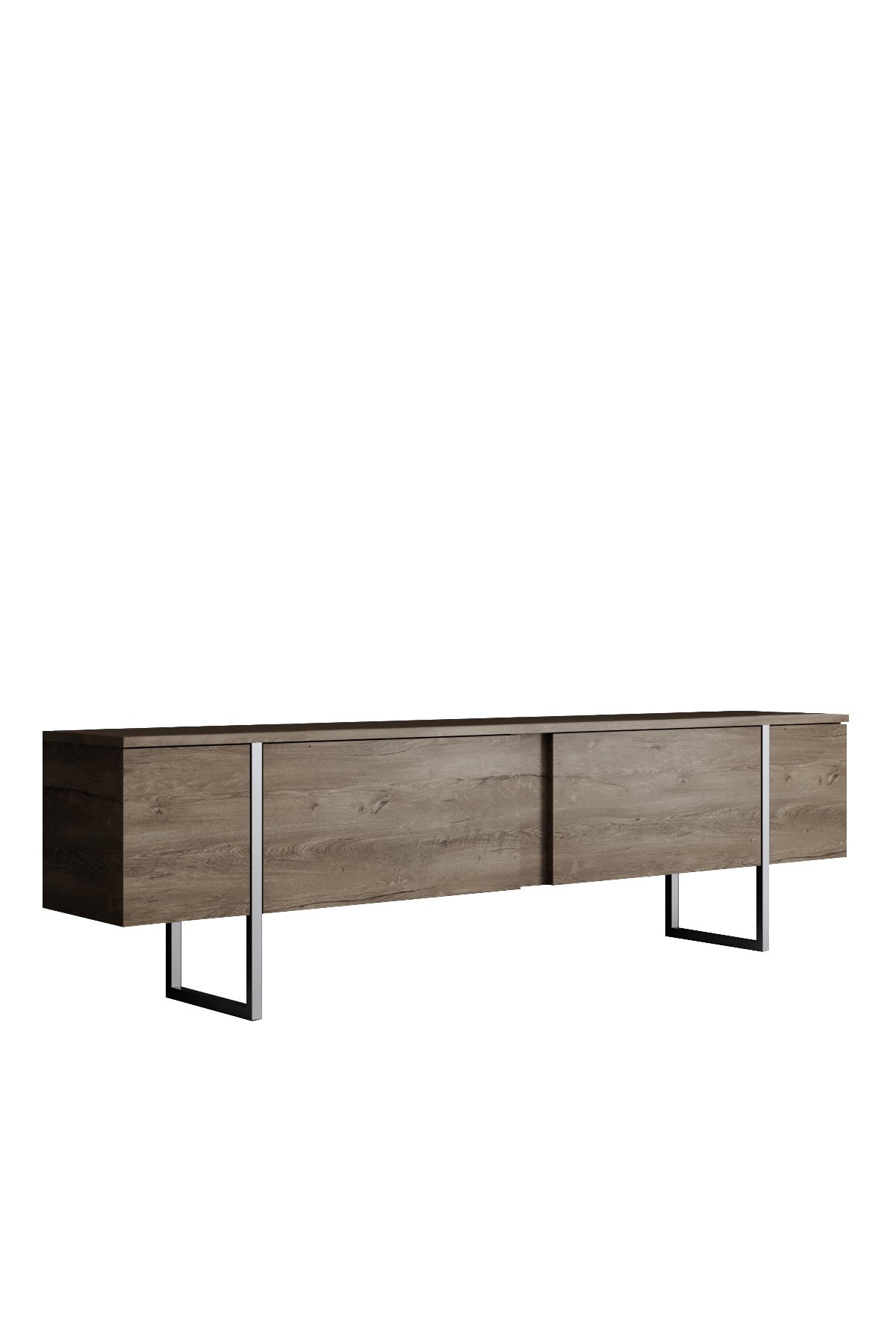 Comodă TV Luxe, Diverse culori, 180x30x50 cm - Nuc - Argintiu | SKU: 618BLY1252 | Comodă TV Luxe, 180x30x50 cm, varianta Nuc - Argintiu, produs pentru amenajarea locuinței, disponibil online în România la CasaMob