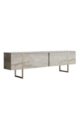 Comodă TV Luxe, Diverse culori, 180x30x50 cm - Travertin - Auriu | SKU: 618BLY1254 | Comodă TV Luxe, 180x30x50 cm, varianta Travertin - Auriu, produs pentru amenajarea locuinței, disponibil online în România la CasaMob