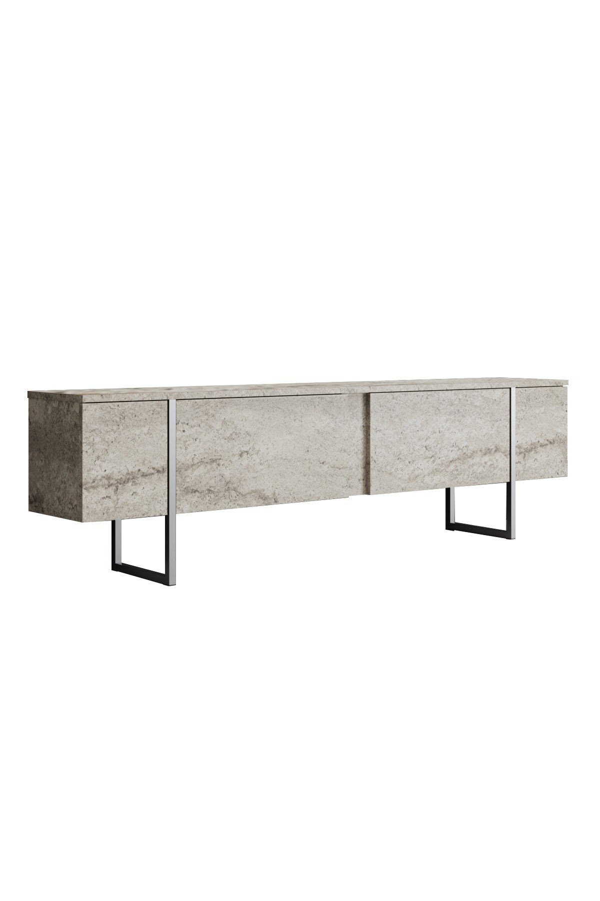 Comodă TV Luxe, Diverse culori, 180x30x50 cm - Travertin - Argintiu | SKU: 618BLY1255 | Comodă TV Luxe, 180x30x50 cm, varianta Travertin - Argintiu, produs pentru amenajarea locuinței, disponibil online în România la CasaMob