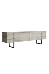 Comodă TV Luxe, Diverse culori, 180x30x50 cm - Travertin - Argintiu | SKU: 618BLY1255 | Comodă TV Luxe, 180x30x50 cm, varianta Travertin - Argintiu, produs pentru amenajarea locuinței, disponibil online în România la CasaMob