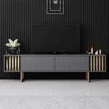 Comodă TV auriu Line, Diverse culori, 180x30x18 cm - Antracit - Auriu | SKU: 618BLY1281 | Comodă TV auriu Line, 180x30x18 cm, varianta Antracit - Auriu, produs pentru amenajarea locuinței, disponibil online în România la CasaMob
