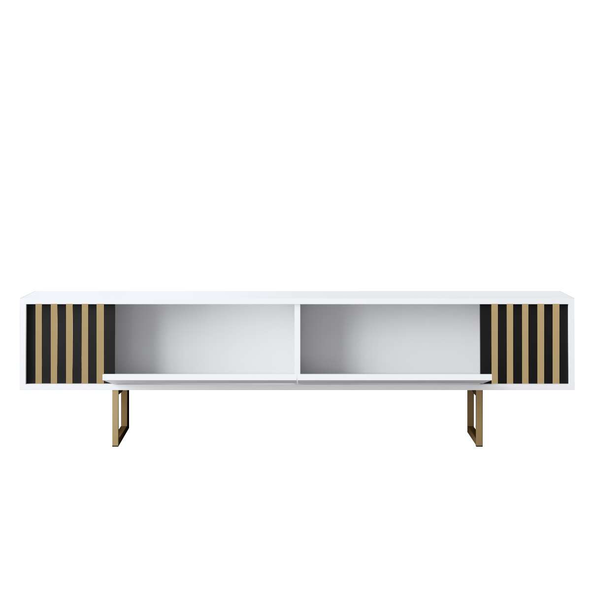 Comodă TV auriu Line, Diverse culori, 180x30x18 cm - Alb - Auriu | SKU: 618BLY1282 | Comodă TV auriu Line, 180x30x18 cm, varianta Alb - Auriu, produs pentru amenajarea locuinței, disponibil online în România la CasaMob