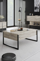 Măsuță de cafea Luxe, Diverse culori, 90x60x40 cm - Travertin - Negru | SKU: 618BLY1353 | Măsuță de cafea Luxe, 90x60x40 cm, varianta Travertin - Negru, produs pentru amenajarea locuinței, disponibil online în România la CasaMob