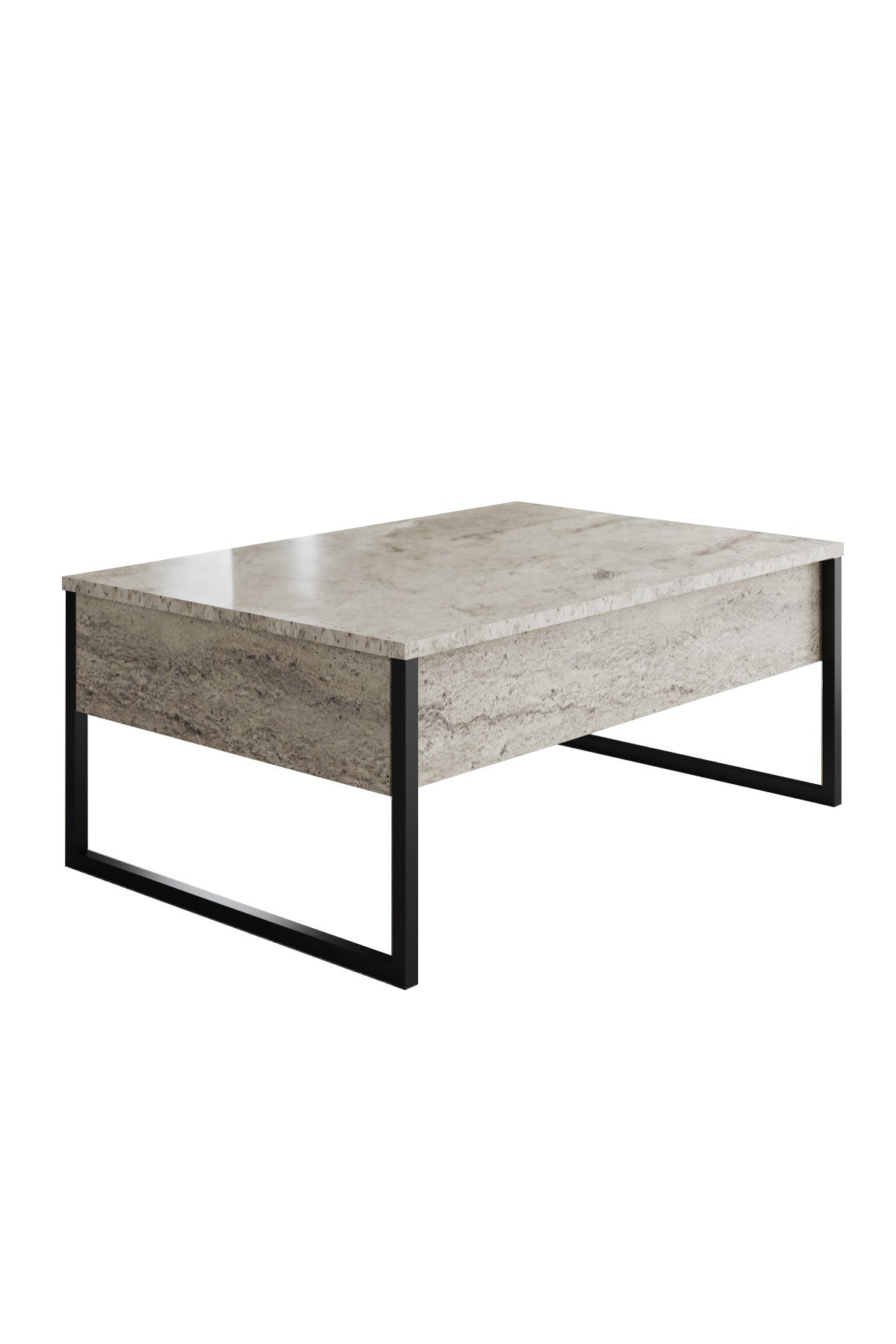 Măsuță de cafea Luxe, Diverse culori, 90x60x40 cm - Travertin - Negru | SKU: 618BLY1353 | Măsuță de cafea Luxe, 90x60x40 cm, varianta Travertin - Negru, produs pentru amenajarea locuinței, disponibil online în România la CasaMob