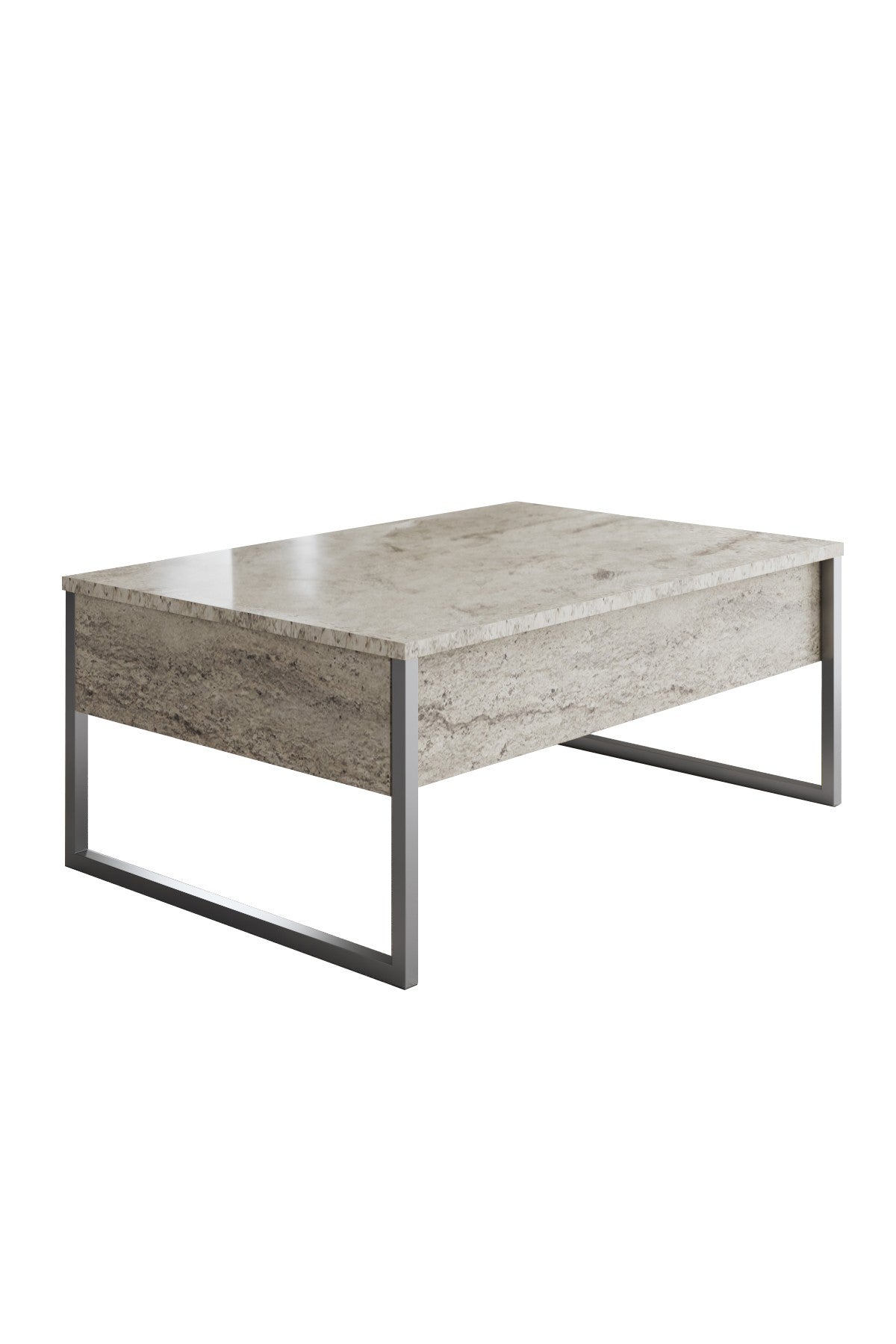 Măsuță de cafea Luxe, Diverse culori, 90x60x40 cm - Travertin - Argintiu | SKU: 618BLY1355 | Măsuță de cafea Luxe, 90x60x40 cm, varianta Travertin - Argintiu, produs pentru amenajarea locuinței, disponibil online în România la CasaMob